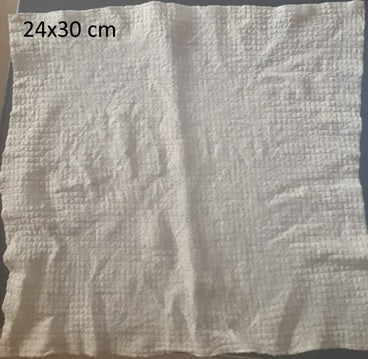 White textured fabric, cotton, 
24x30 cm 